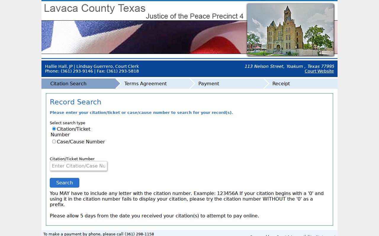 Lavaca County JP4 record search and citation-prefix instructions