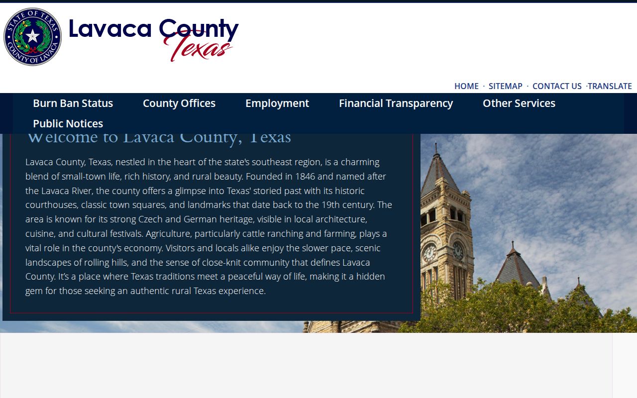 Lavaca County court docket official county home page